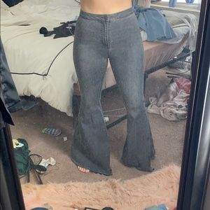 BUCKLE DISCONTINUED Faded black bell bottom jeans